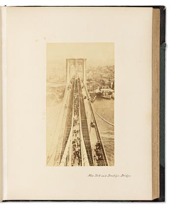 (PHOTOGRAPHY.) Bound collection of fine nineteenth-century albumen photographs of New York City, Niagara Falls, and the Bahamas.